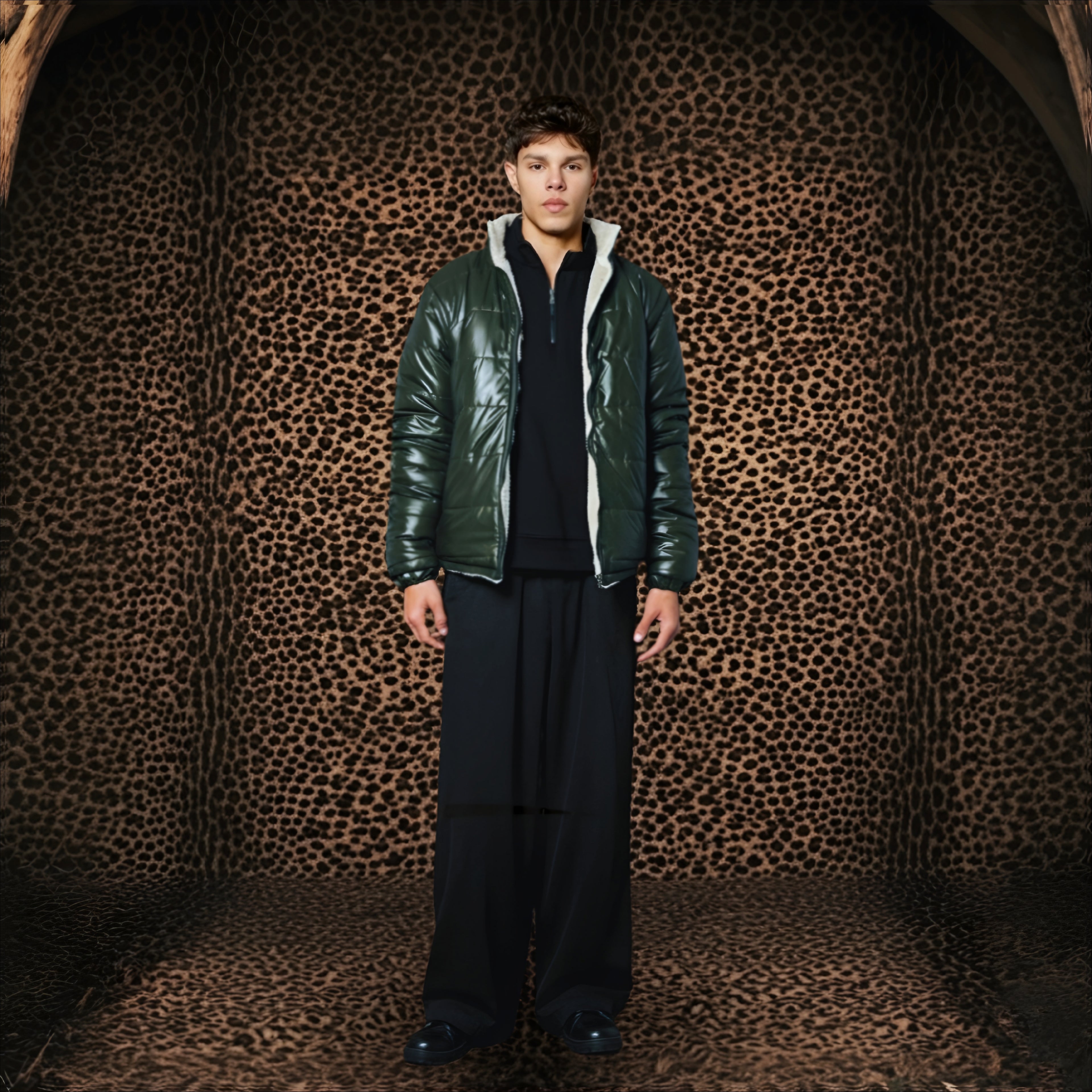 Double Face Jacket  OliveXBeige