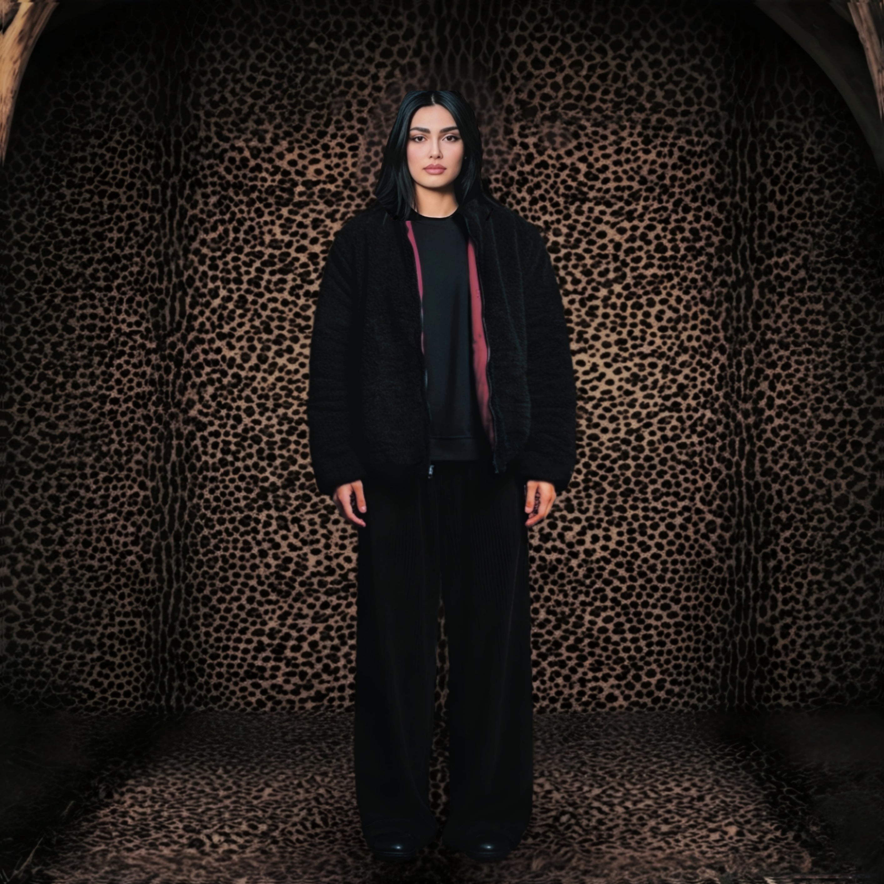 Double Face Jacket BurgundyXBlack