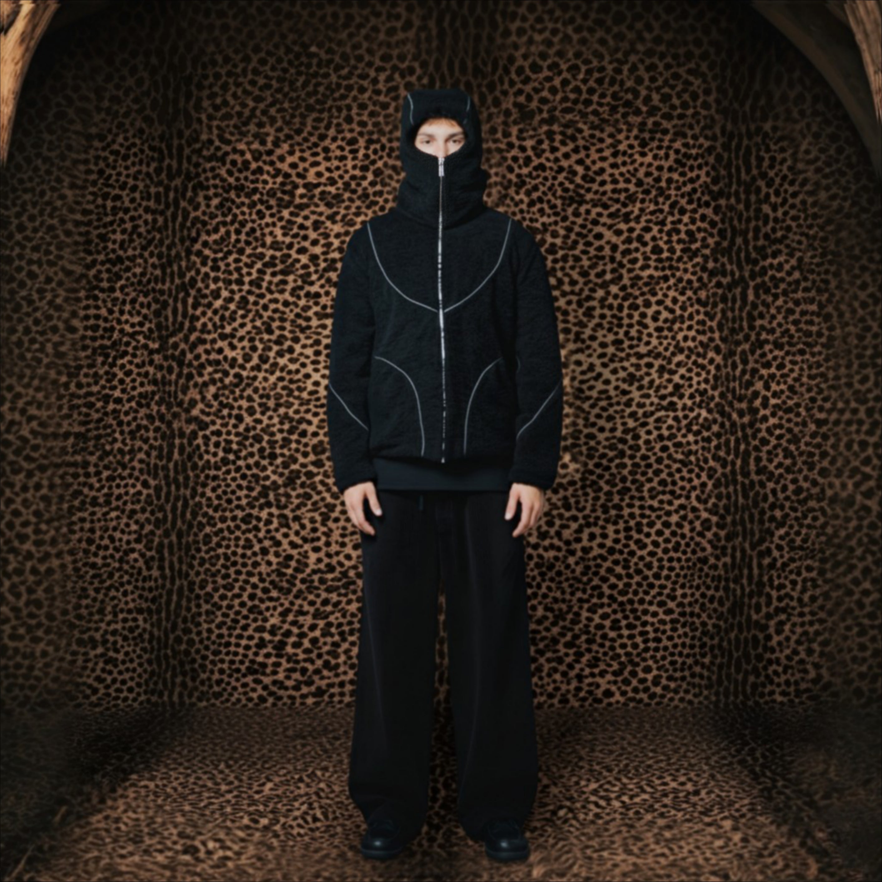 Black Mask Fur Jacket