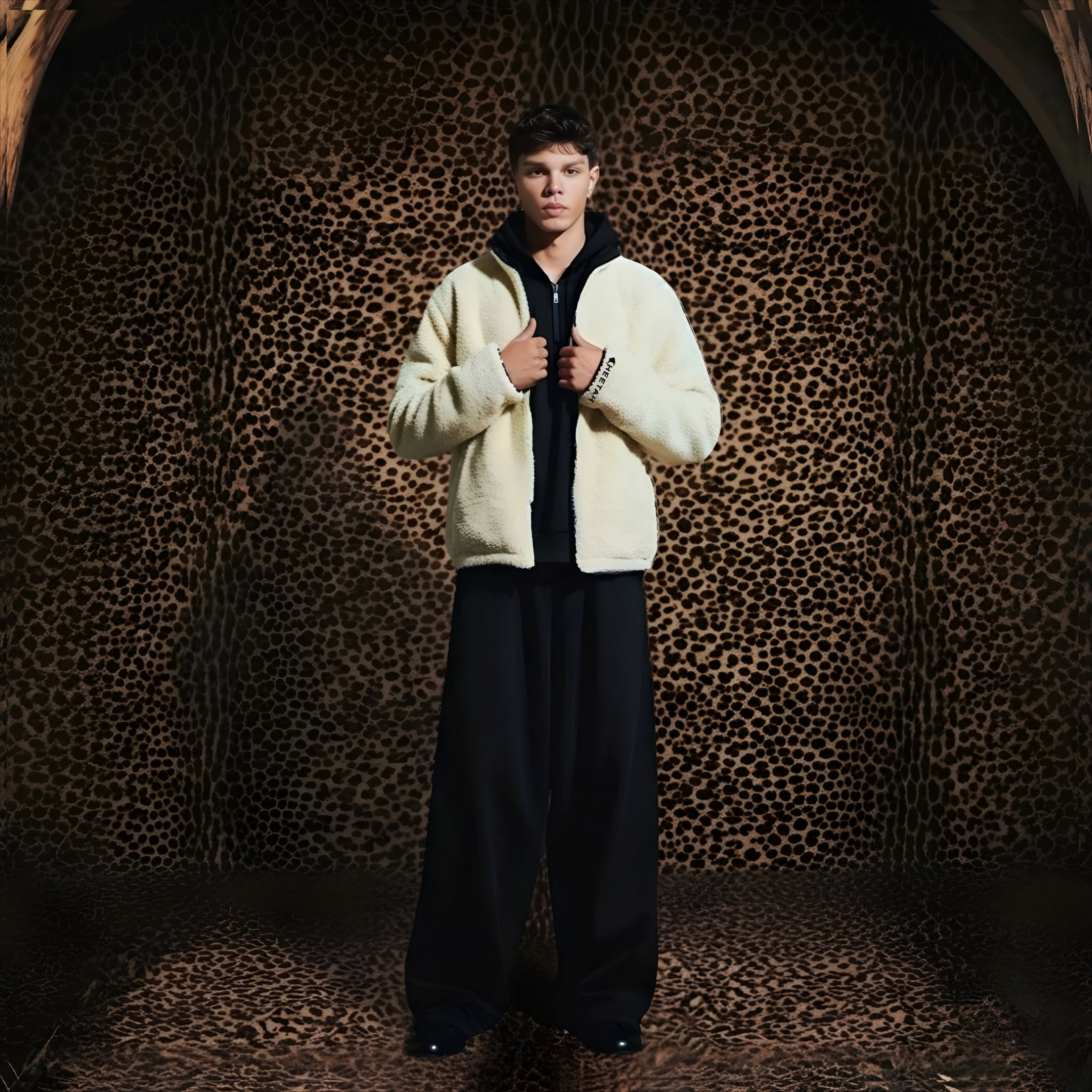 Double Face Jacket  OliveXBeige