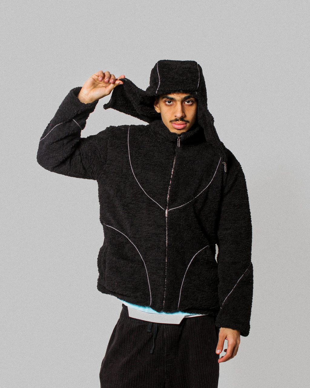 Black Mask Fur Jacket