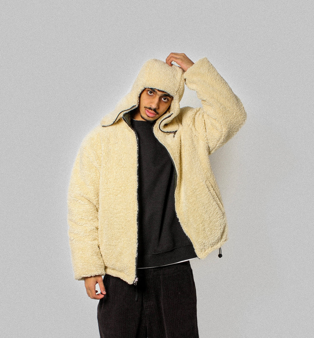 Double Face Jacket  OliveXBeige