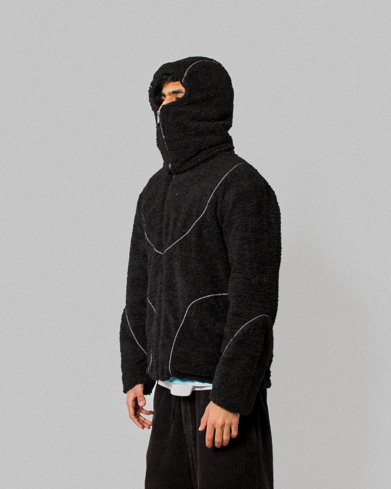 Black Mask Fur Jacket